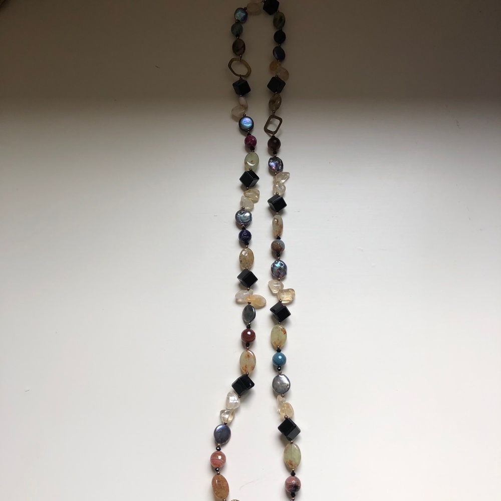 Assorted Crystals And Stones Statement Necklace - image 2